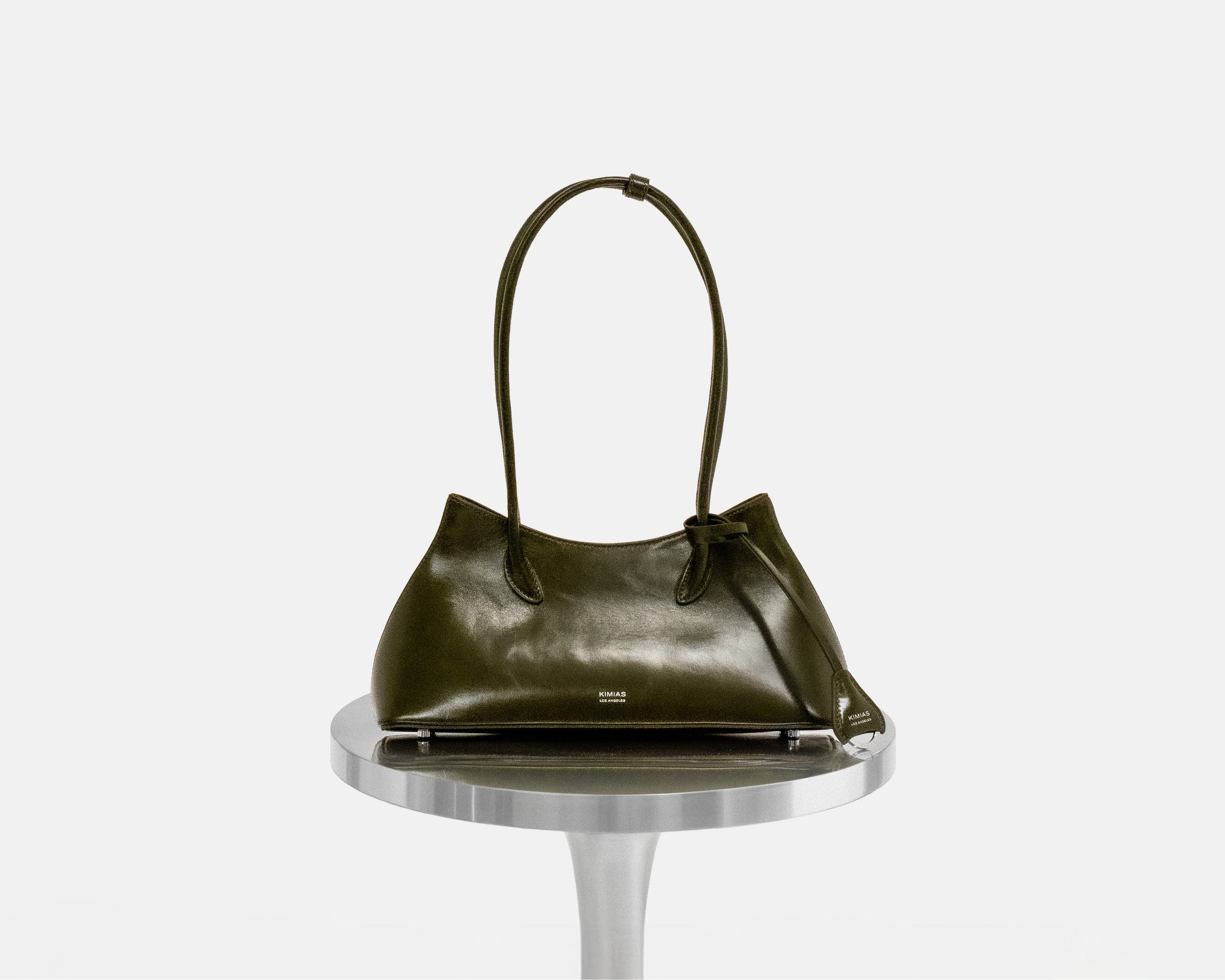 Olive Green KIMIAS Classic Shoulder handbag on a white background