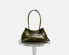 Olive Green KIMIAS Classic Shoulder handbag on a white background