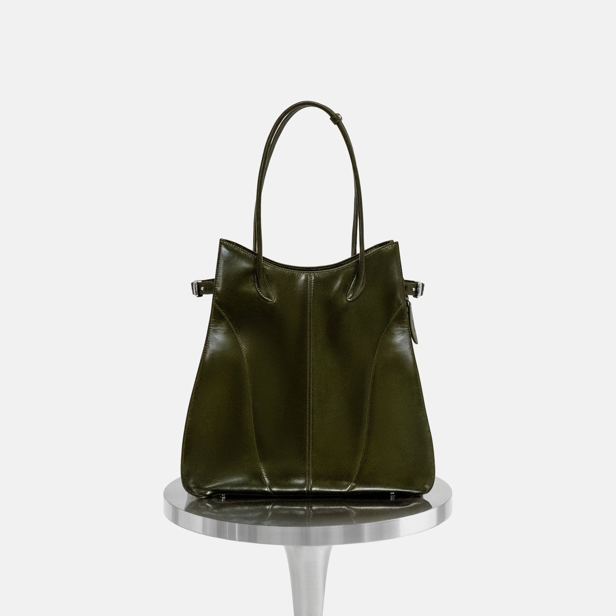 KIMIAS olive green carryall tote on a white background